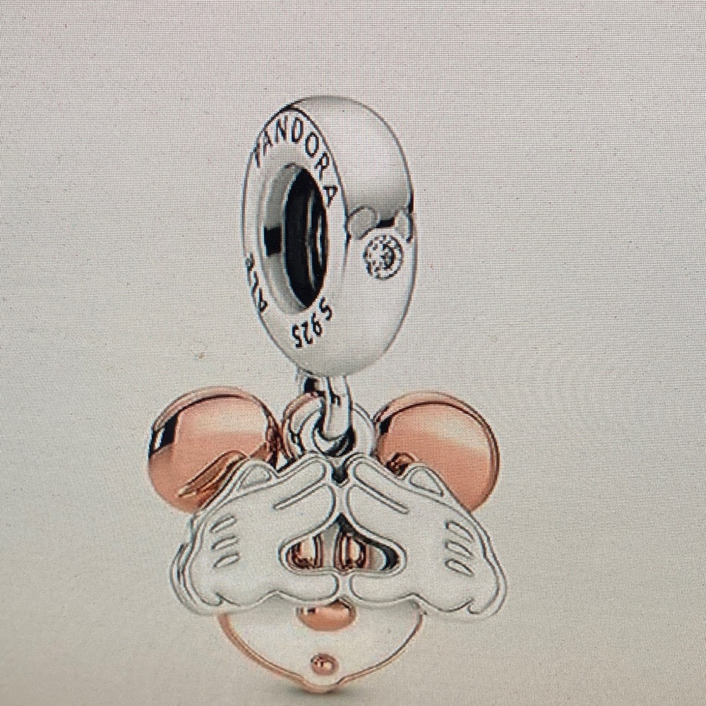 Pandora Silver and Rose Gold Mickey Mouse Bracelet Charm